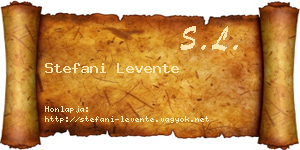Stefani Levente névjegykártya