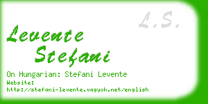 levente stefani business card